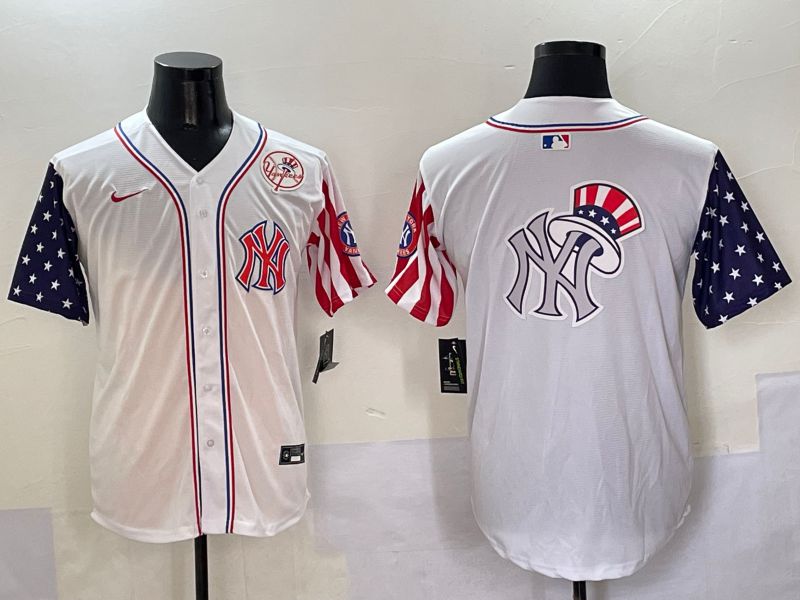 Men New York Yankees Blank White a generation of national flags Jointly Name 2025 Nike MLB Jersey style 24->new york yankees->MLB Jersey
